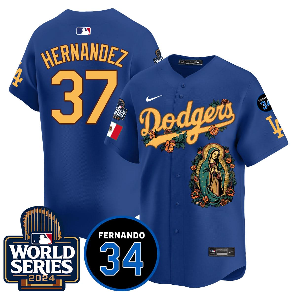 Dodgers Guadalupe - Fernando Valenzuela Memorial Jersey - Printed