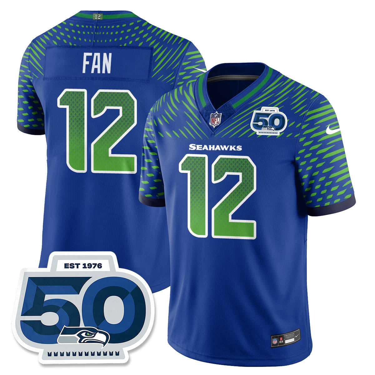 Men'sSEA 2025 "Rivalries" 50th Season Patch Vapor Limited Jersey - All Stitched