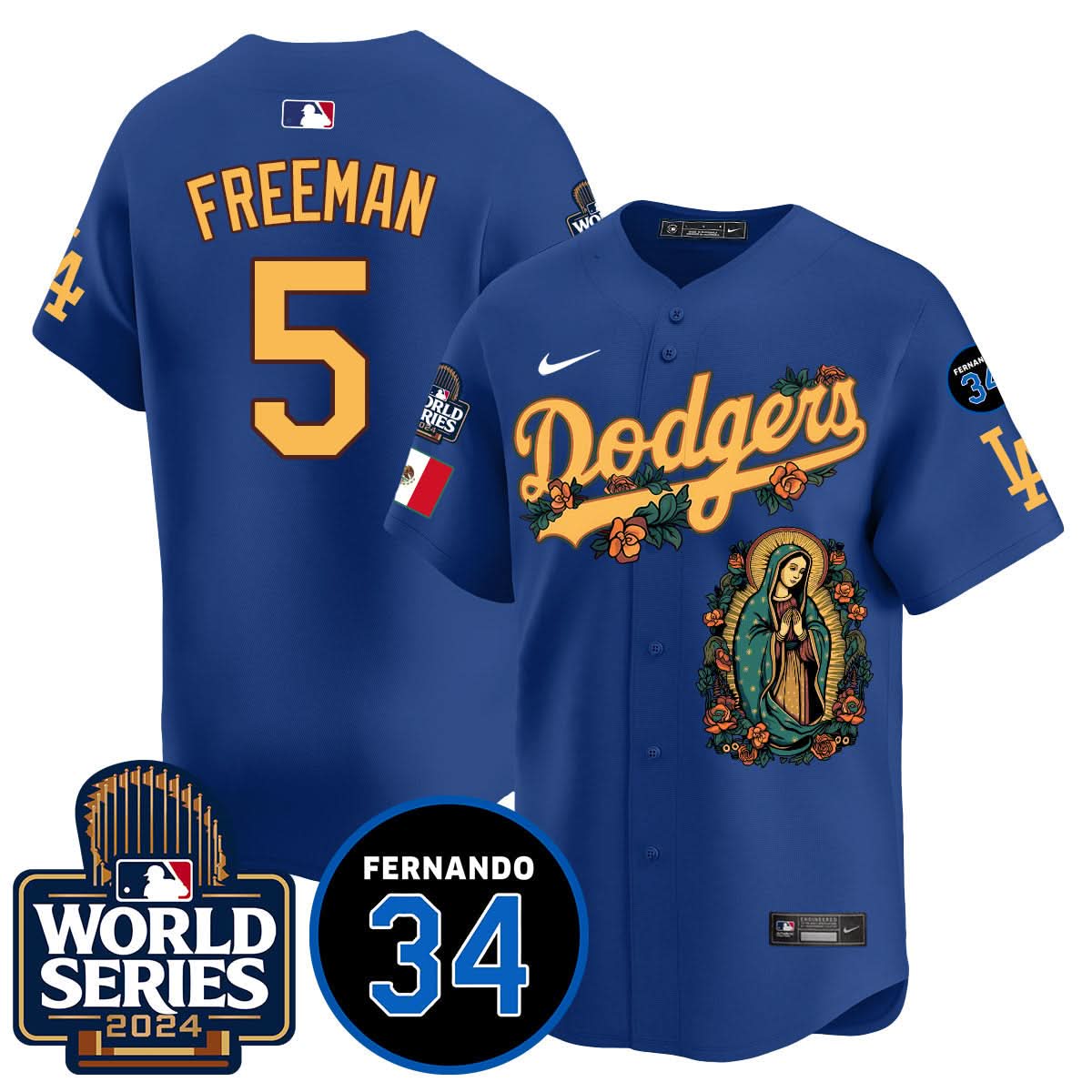 Dodgers Guadalupe - Fernando Valenzuela Memorial Jersey - Printed
