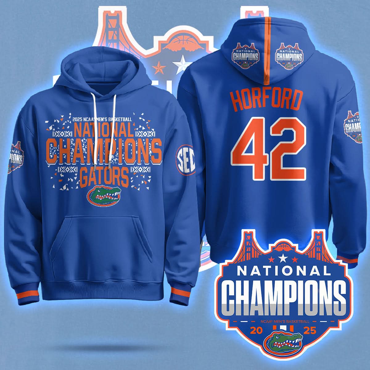 Florida Gators 2025 National Champions Basketball Hoodie - Printed