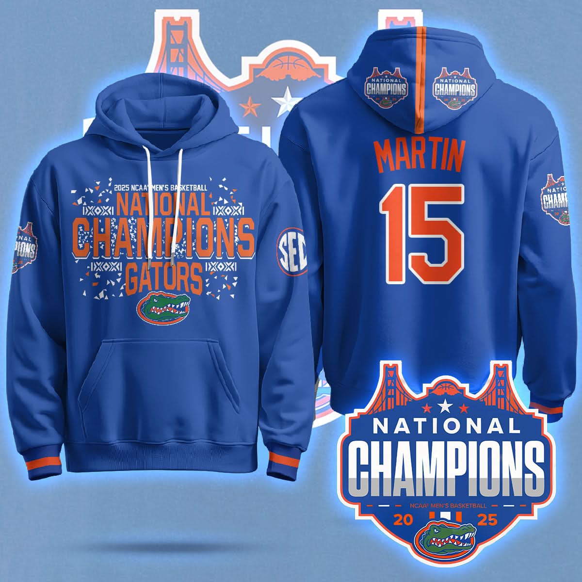 Florida Gators 2025 National Champions Basketball Hoodie - Printed