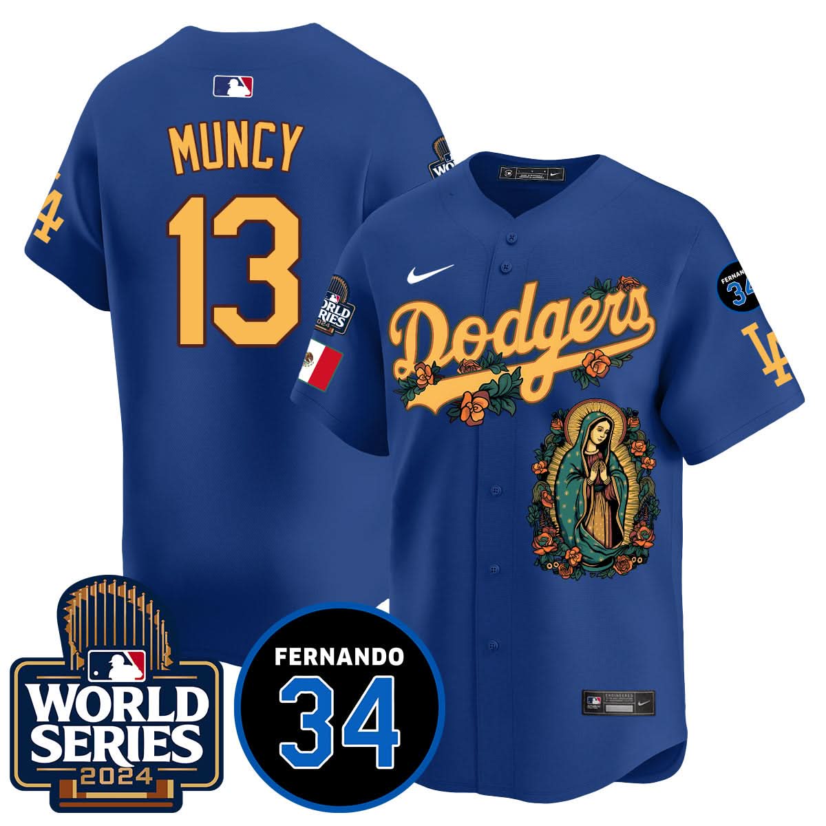 Dodgers Guadalupe - Fernando Valenzuela Memorial Jersey - Printed