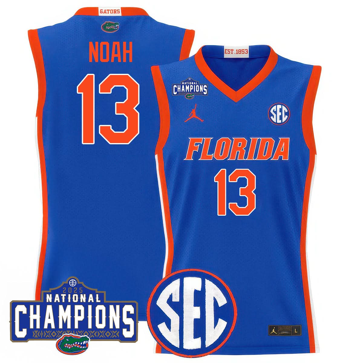 Florida Gators 2025 National Champions Basketball Jersey - All Stitched