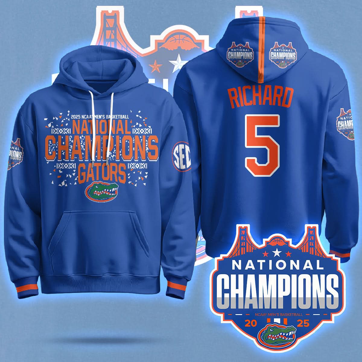 Florida Gators 2025 National Champions Basketball Hoodie - Printed