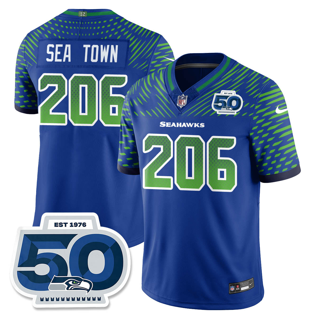 Men'sSEA 2025 "Rivalries" 50th Season Patch Vapor Limited Jersey - All Stitched