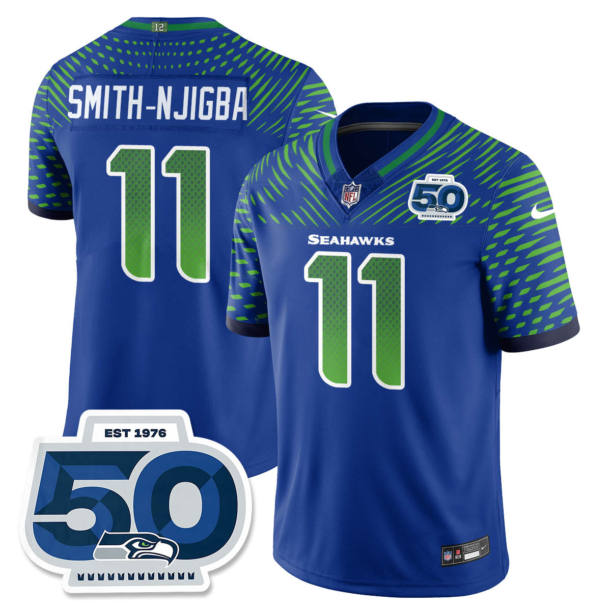 Men'sSEA 2025 "Rivalries" 50th Season Patch Vapor Limited Jersey - All Stitched