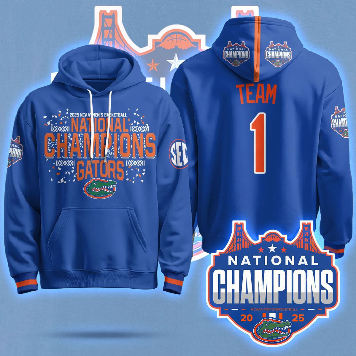 Florida Gators 2025 National Champions Basketball Hoodie - Printed