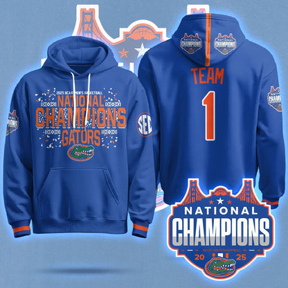 Florida Gators 2025 National Champions Basketball Hoodie - Printed