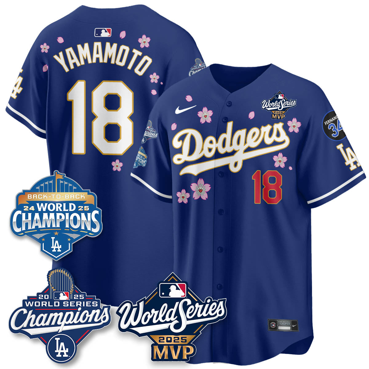 Yoshinobu Yamamoto LAD 2025 World Series MVP Jersey - All Stitched