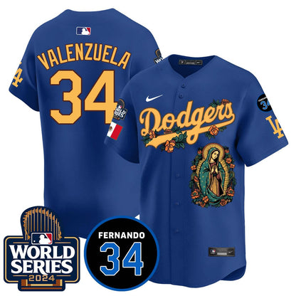 Dodgers Guadalupe - Fernando Valenzuela Memorial Jersey - Printed