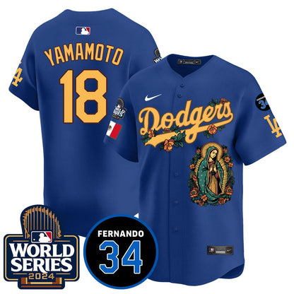 Dodgers Guadalupe - Fernando Valenzuela Memorial Jersey - Printed