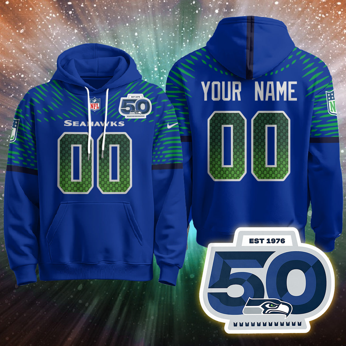 Seattle Seahawks Rivalries Vapor Limited Custom Hoodie - Printed