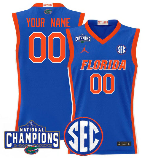 Florida Gators 2025 National Champions Basketball Custom Jersey - All Stitched