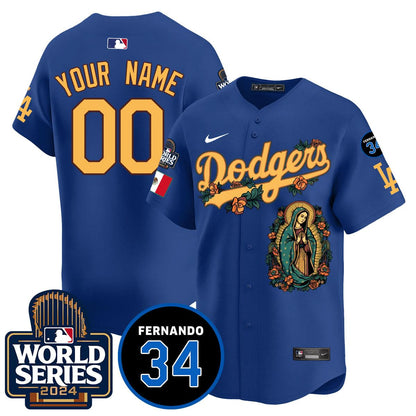 Dodgers Guadalupe - Fernando Valenzuela Memorial Custom Jersey - Printed