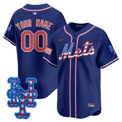 New York Mets 2025 Fourth of July Custom Jersey - All Stitched