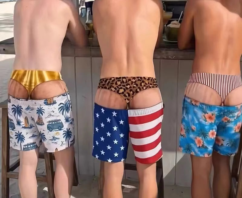 Funny Illusion Beach Short - Printed