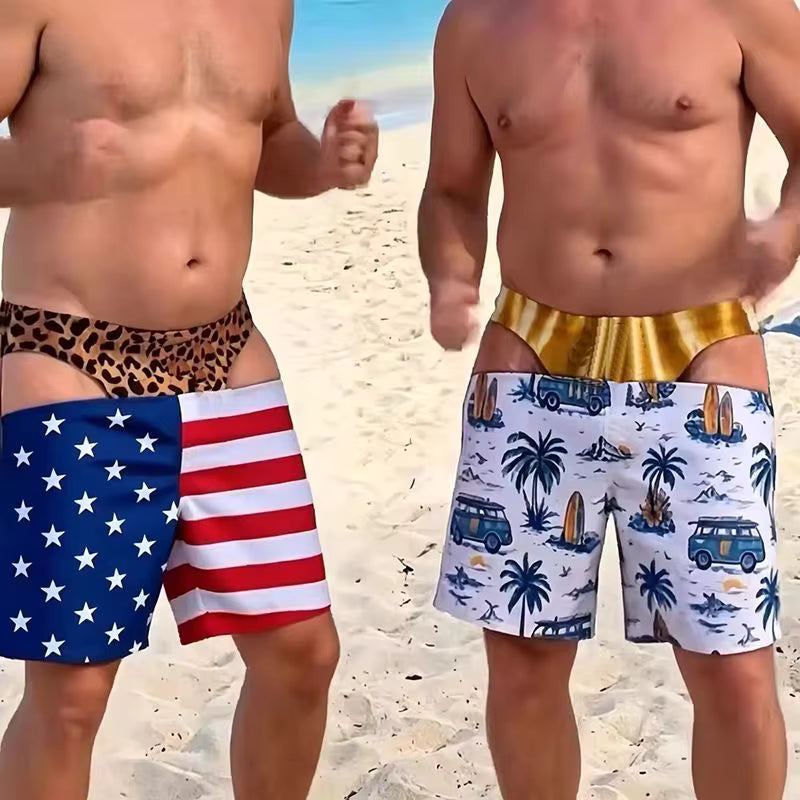 Funny Illusion Beach Short - Printed