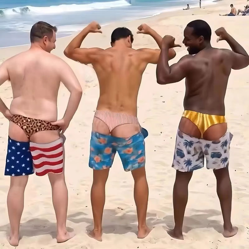 Funny Illusion Beach Short - Printed