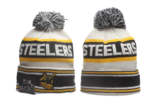 PIT Cuffed Knit Hat with Pom - Embroidered Patch