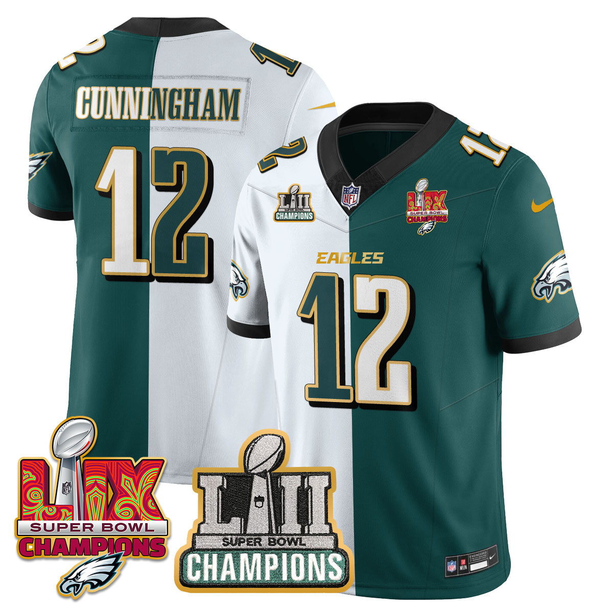 PHI LII-LIX Super Bowl Champions Vapor Limited Gold Jersey - All Stitched