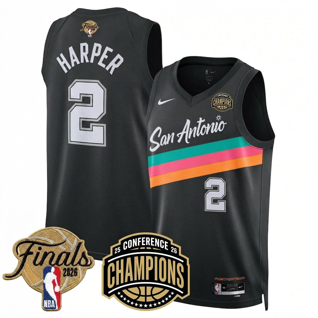 SAS 2026 NBA Western Conference Champions Vapor Jersey V3 - Stitched