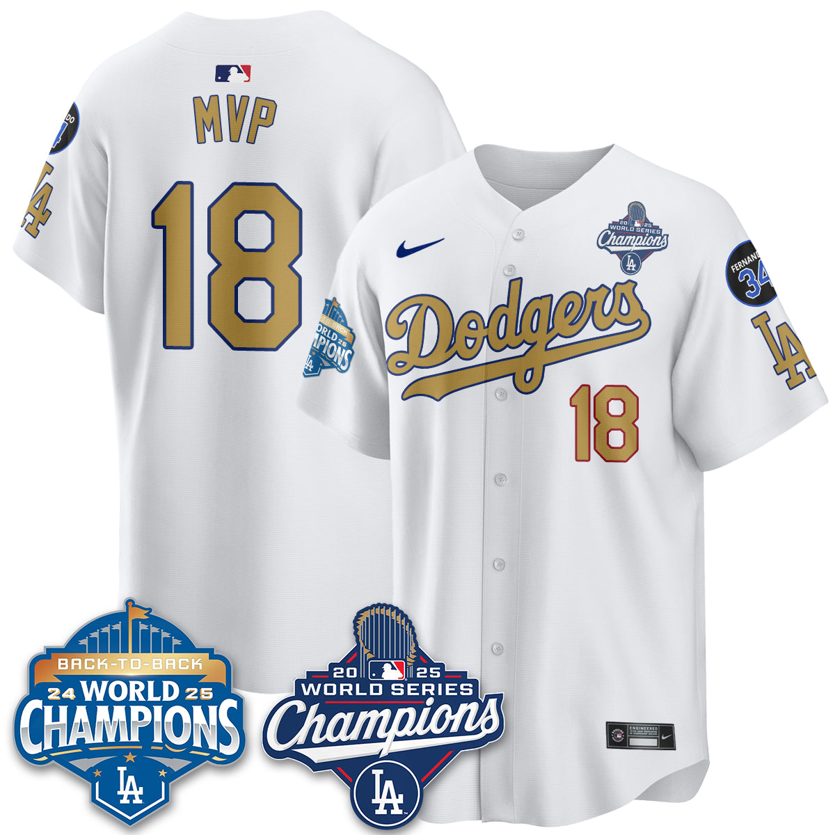LAD 2025 World Series Champions Jersey - All Stitched