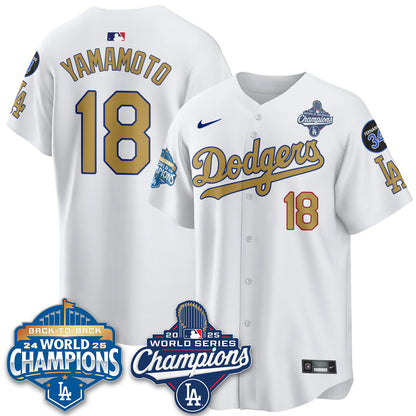 LAD 2025 World Series Champions Jersey - All Stitched