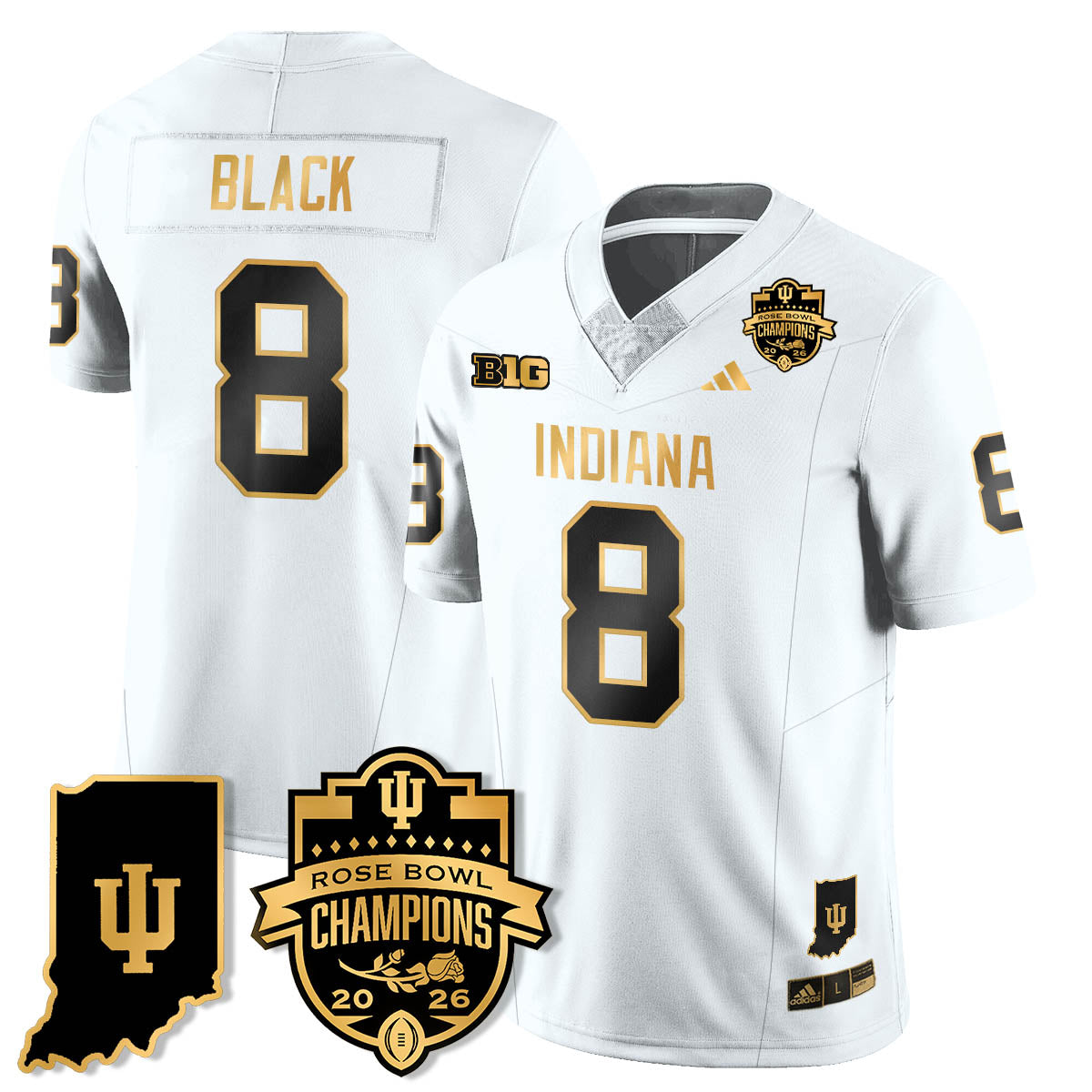 Indiana Hoosiers Vapor Limited Football Gold Jersey - Rose Bowl Champions - All Stitched