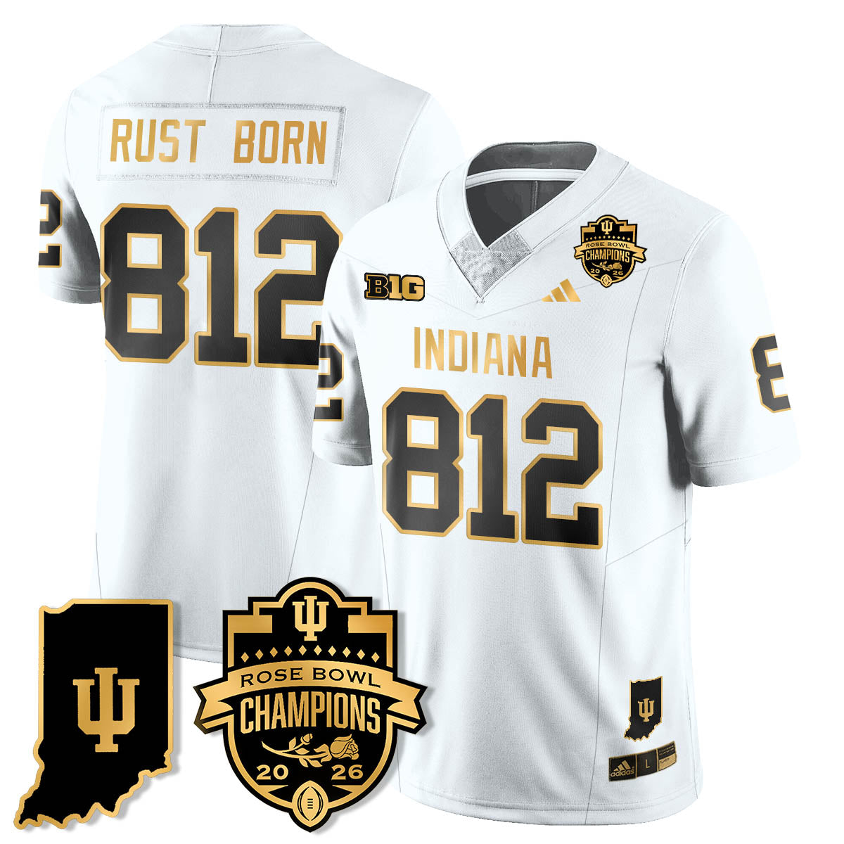 Indiana Hoosiers Vapor Limited Football Gold Jersey - Rose Bowl Champions - All Stitched