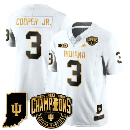 Indiana Hoosiers Vapor Limited Football Gold Jersey - Big 10 Champions - All Stitched