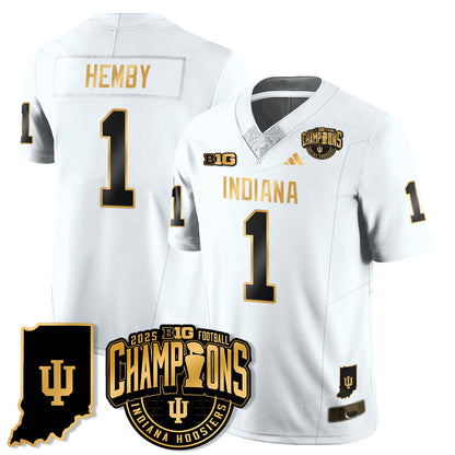 Indiana Hoosiers Vapor Limited Football Gold Jersey - Big 10 Champions - All Stitched
