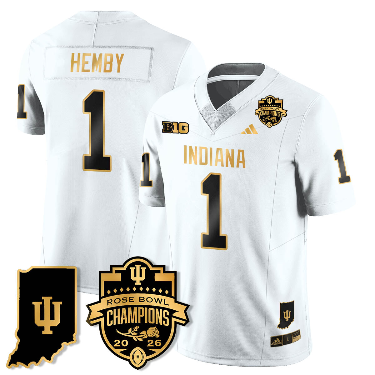 Indiana Hoosiers Vapor Limited Football Gold Jersey - Rose Bowl Champions - All Stitched
