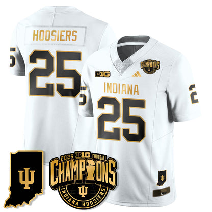 Indiana Hoosiers Vapor Limited Football Gold Jersey - Big 10 Champions - All Stitched