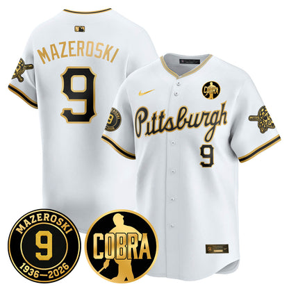 PIT Memories Vapor Limited Gold Jersey - Bill Mazeroski Patch - All Stitched