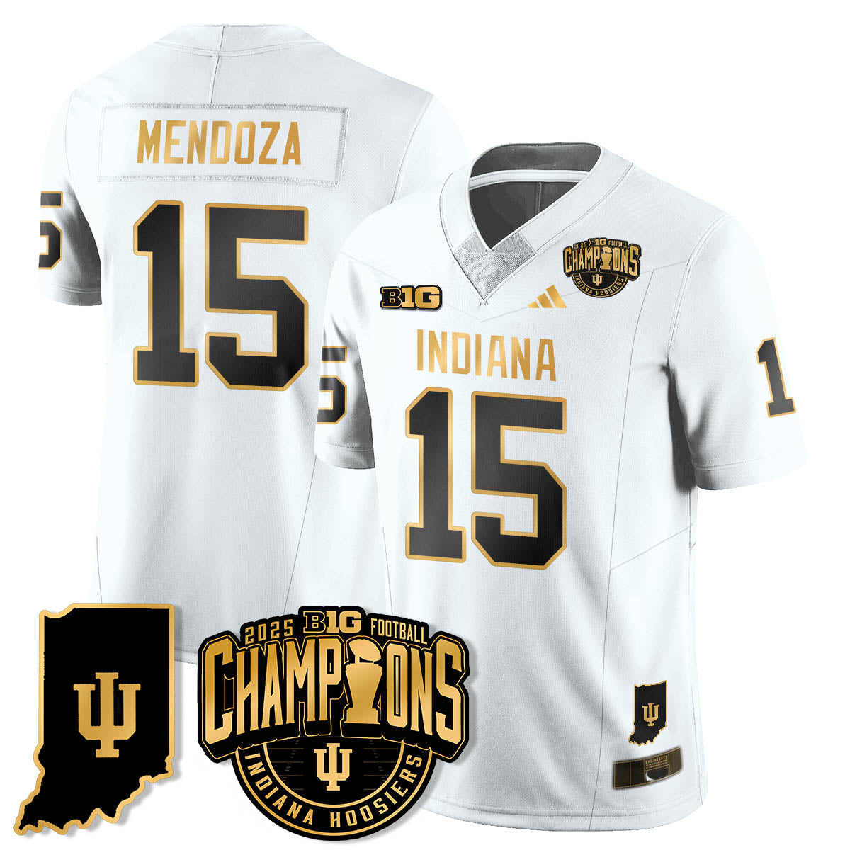 Indiana Hoosiers Vapor Limited Football Gold Jersey - Big 10 Champions - All Stitched
