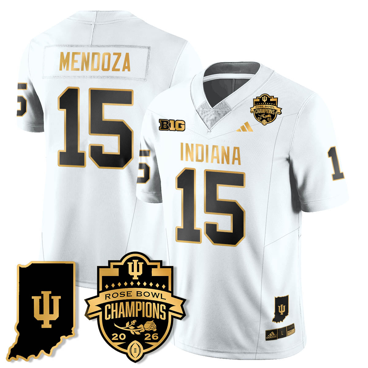 Indiana Hoosiers Vapor Limited Football Gold Jersey - Rose Bowl Champions - All Stitched