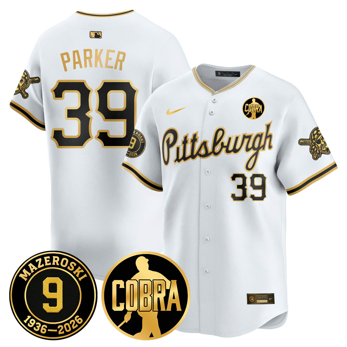 PIT Memories Vapor Limited Gold Jersey - Bill Mazeroski Patch - All Stitched