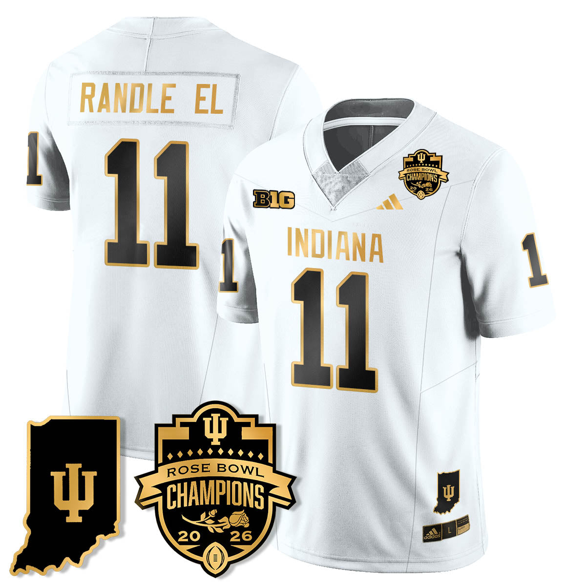 Indiana Hoosiers Vapor Limited Football Gold Jersey - Rose Bowl Champions - All Stitched