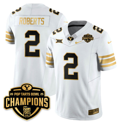 BYU Cougars Football 2025 Pop-Tarts Bowl Champions Gold Jersey - All Stitched