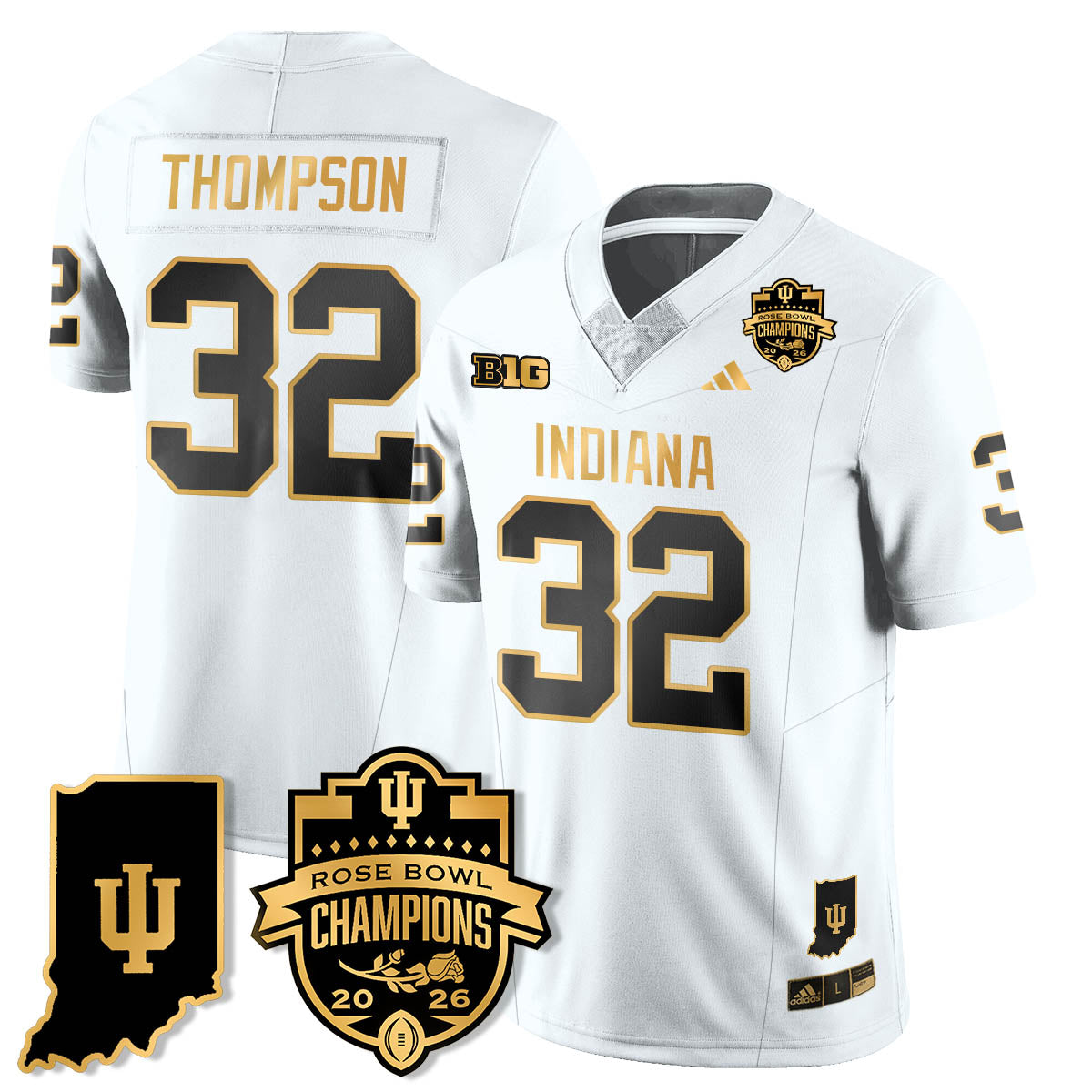 Indiana Hoosiers Vapor Limited Football Gold Jersey - Rose Bowl Champions - All Stitched