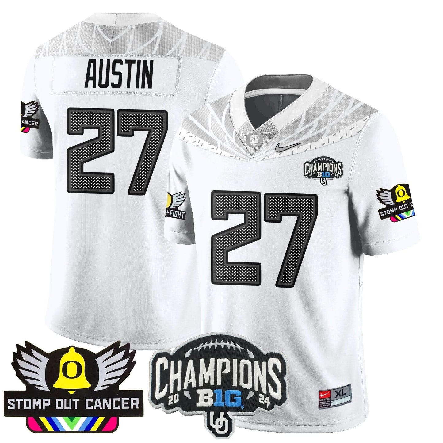 Oregon Alternate 2024 Big Ten Champions Jersey V2 - All Stitched