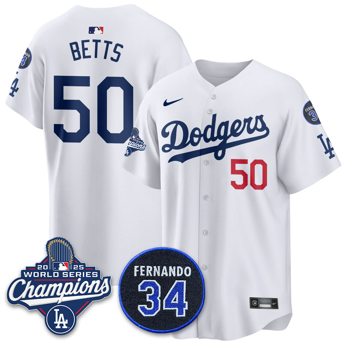 LAD 2025 World Series Champions Jersey - All Stitched