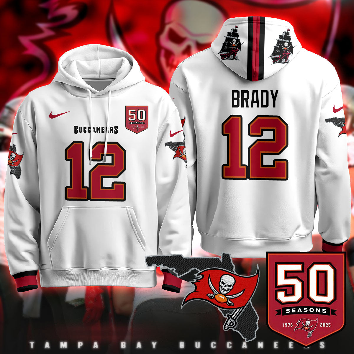TB Creamsicle Throwback Hoodie - 50th Season Patch - All Stitched