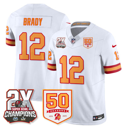 TB 2-Time Champions Patch Throwback Vapor Limited Jersey - All Stitched