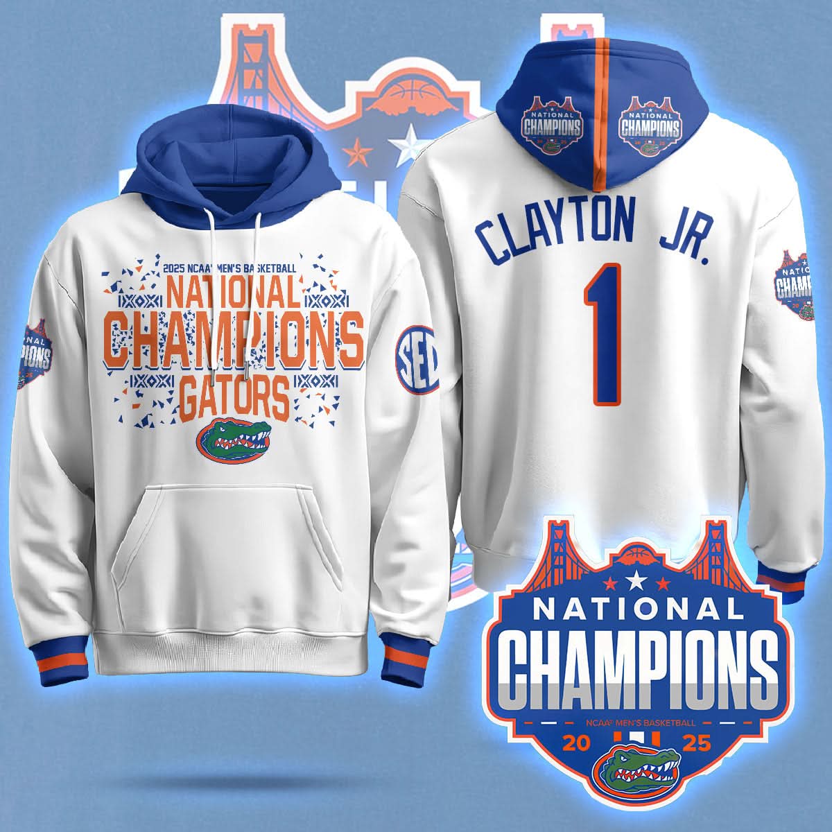 Florida Gators 2025 National Champions Basketball Hoodie - Printed