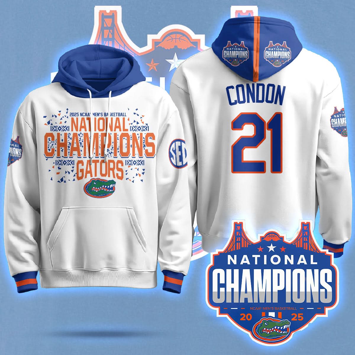Florida Gators 2025 National Champions Basketball Hoodie - Printed