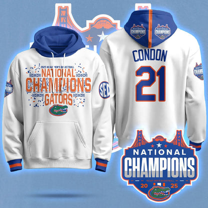Florida Gators 2025 National Champions Basketball Hoodie - Printed