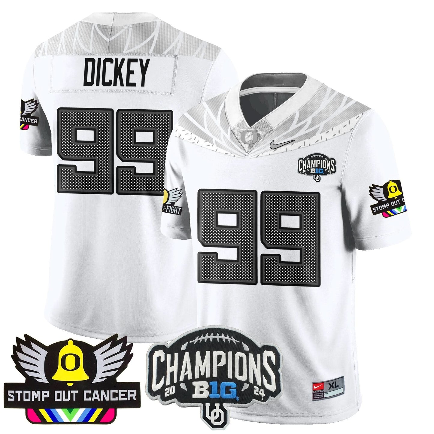 Oregon Alternate 2024 Big Ten Champions Jersey V2 - All Stitched