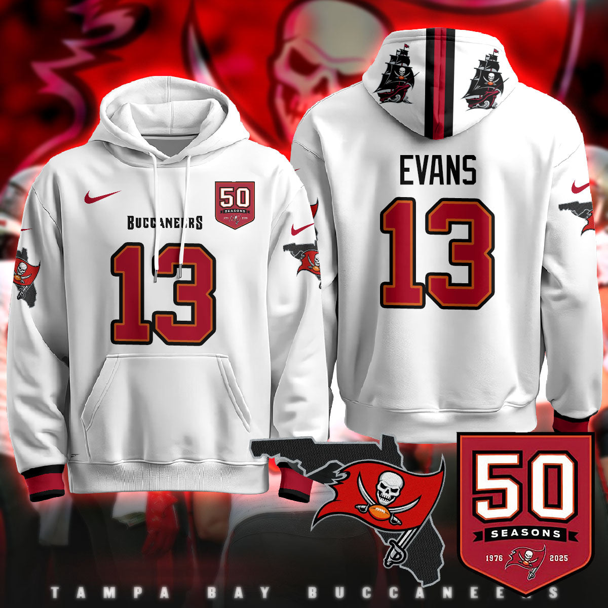 TB Creamsicle Throwback Hoodie - 50th Season Patch - All Stitched