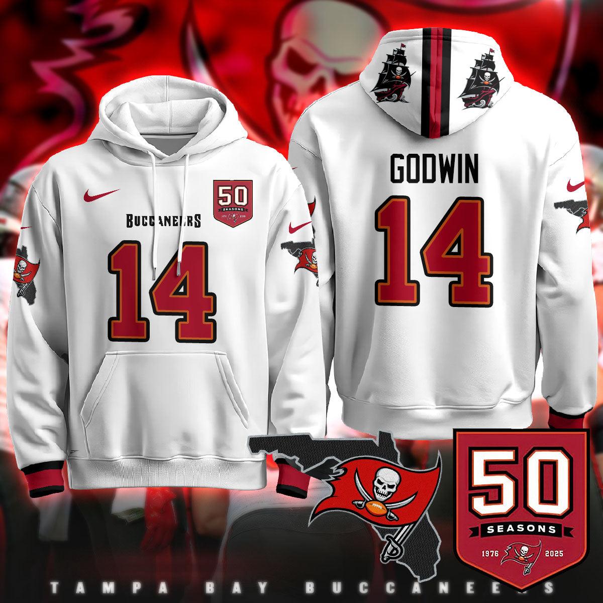 TB Creamsicle Throwback Hoodie - 50th Season Patch - All Stitched